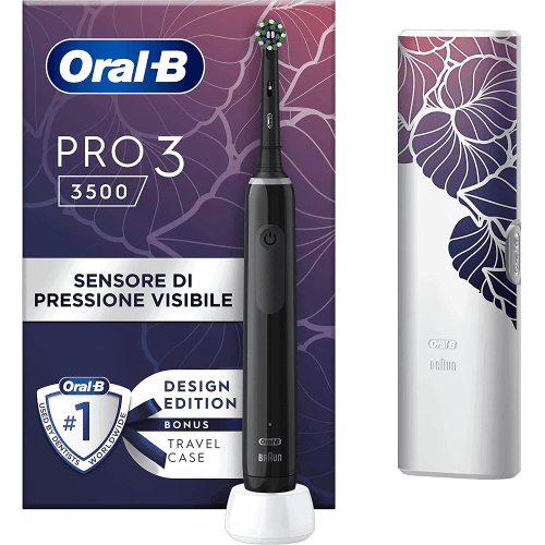 BRAUN ORAL-B RECHARGEABLE ELECTRIC TOOTHBRUSH PRO 3 3500 DESIGN EDITION BLACK (BLACK) BRAUN ORAL-B RECHARGEABLE ELECTRIC TOOTHBRUSH PRO 3 3500 DESIGN EDITION BLACK (BLACK)
